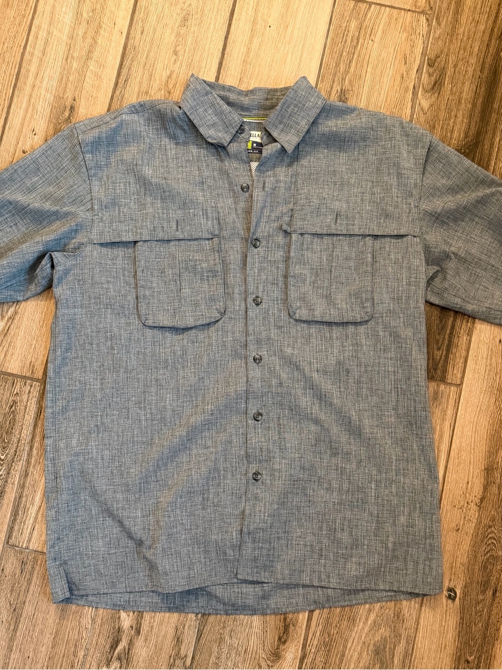Magellan Outdoors Short-Sleeve Button-Down Shirt in Charcoal Heather